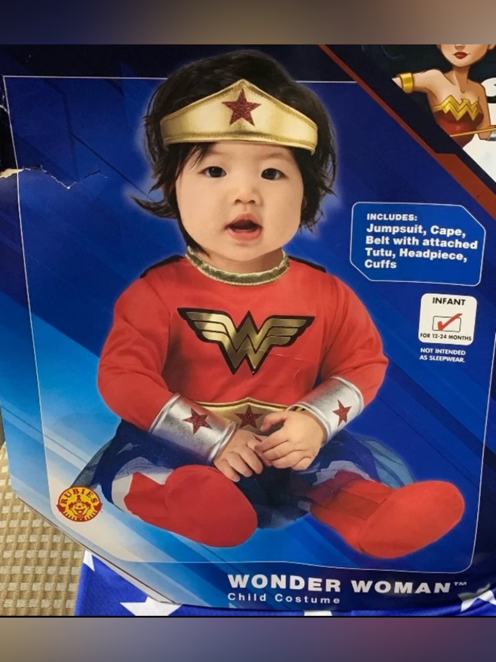 New Wonder Woman girl fits size 12, 18 or 24 month costume